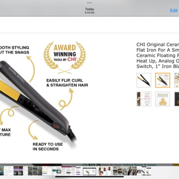 CHI Global Beauty Ceramic Hair Straightener Flat Iron Black 1" New - Picture 2 of 7